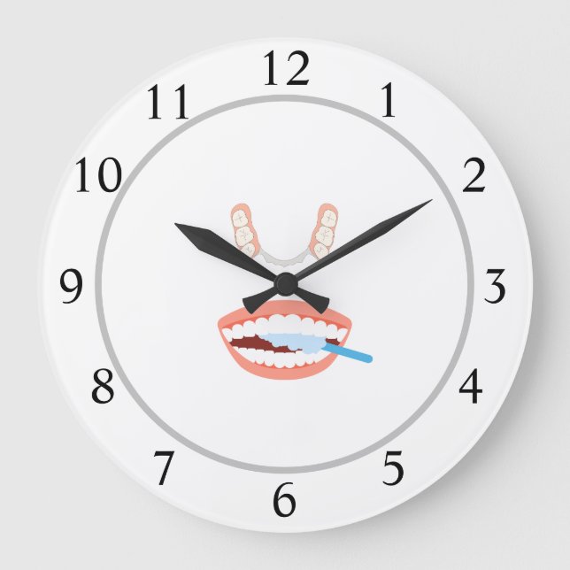 Reloj Redondo Grande Logotipo Dentist Tooth (Anverso)