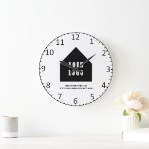 Reloj Redondo Grande Logotipo personalizado Agente de bienes raíces Ofi