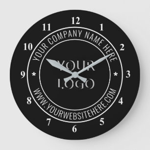 Reloj Redondo Grande Logotipo personalizado Sello de oficina de su empr