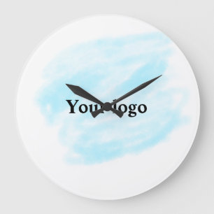 Reloj Redondo Grande Logotipo personalizado simple y elegante aquí empr