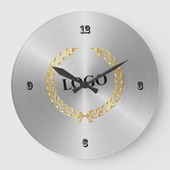 Reloj Redondo Grande Logotipo profesional Silver (Anverso)