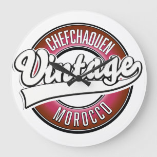 Reloj Redondo Grande logotipo vintage de chefchaouen marruecos