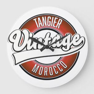 Reloj Redondo Grande logotipo vintage de Tánger Marruecos