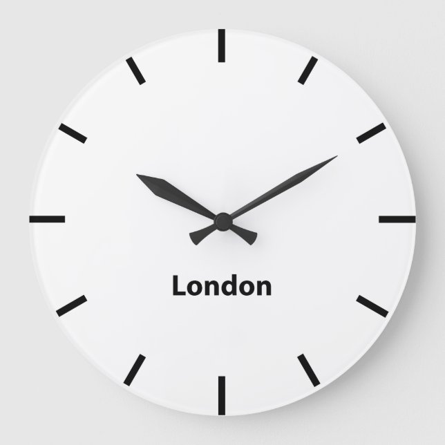 Reloj Redondo Grande London City Time Zone Newsroom Wall (Anverso)