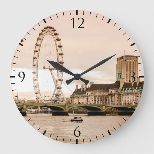 Reloj Redondo Grande London Eye Sunset (Anverso)