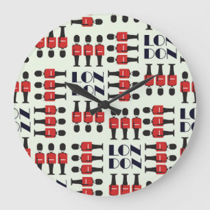 Reloj Redondo Grande Londres, soldados, patrón sin fisuras