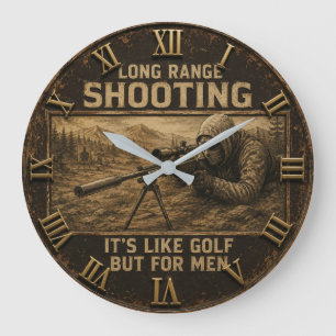 Reloj Redondo Grande Long Range Shooting Precision Marksman Rustic