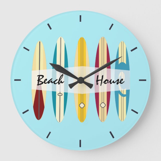 Reloj Redondo Grande Longboard de vintage (Anverso)