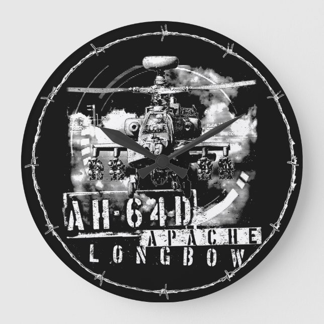 Reloj Redondo Grande Longbow Apache AH-64D (Anverso)