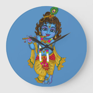 Reloj Redondo Grande Lord Krishna Wall Clock 