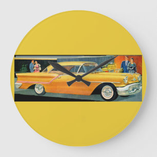 Reloj Redondo Grande los años 50 Rocket de oro 88 Oldsmobile