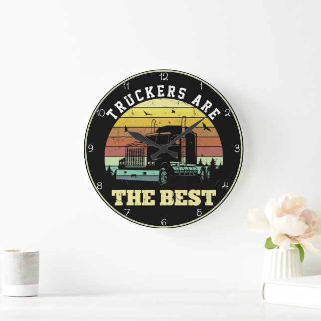 Reloj Redondo Grande Los Camioneros Son El Mejor Atardecer (Hogar)