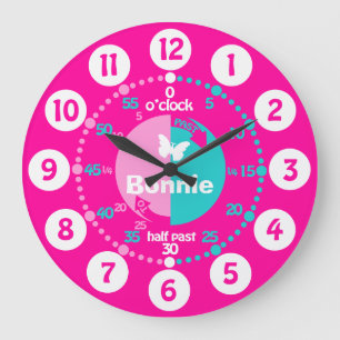 Reloj Redondo Grande Los chicas aprenden decir a tiempo la aguamarina