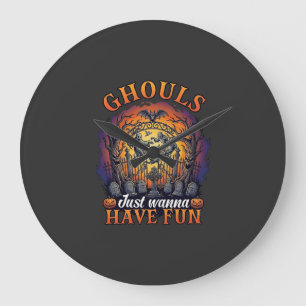 Reloj Redondo Grande Los demonios solo quieren divertirse fantasmas cem
