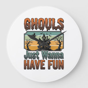 Reloj Redondo Grande Los fantasmas solo quieren divertirse Halloween vi