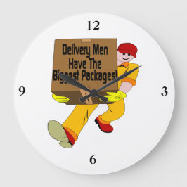 Reloj Redondo Grande Los Hombres De Entrega Tienen Los Paquetes Más Gra