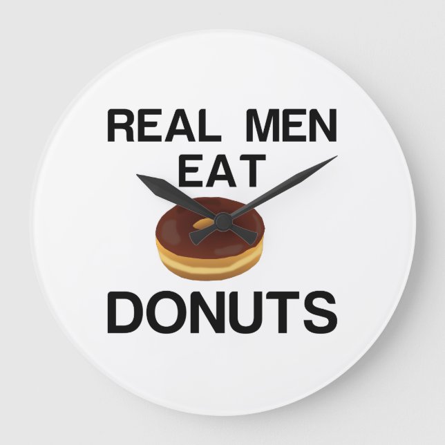 RELOJ REDONDO GRANDE LOS HOMBRES REALES COMEN DONUS (Anverso)