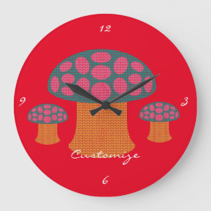 Reloj Redondo Grande Los hongos rojos de Amanita Thunder_Cove 