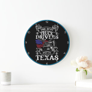 Reloj Redondo Grande Los mejores camioneros viven en Texas