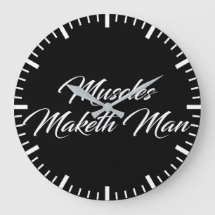 Reloj Redondo Grande Los músculos hacen al hombre - ejercitar Inspirado