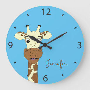 Reloj Redondo Grande Los niños azules del dibujo animado divertido de