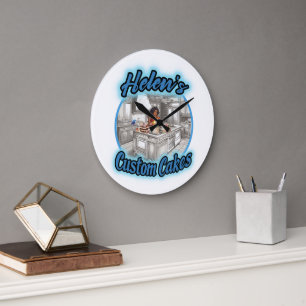Reloj Redondo Grande Los pasteles Personalizados de Helen