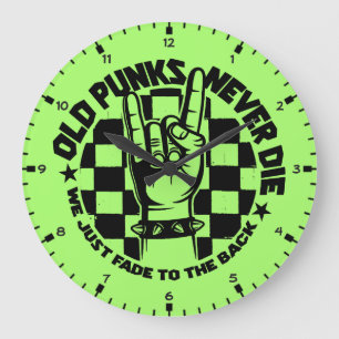 Reloj Redondo Grande Los PUNKS viejos nunca mueren personalizado de la