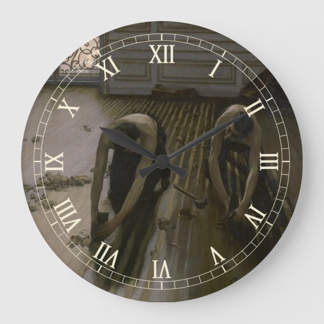 Reloj Redondo Grande Los rascacielos del suelo por Gustave Caillebotte (Anverso)