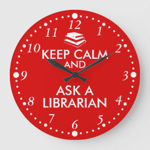Reloj Redondo Grande Los regalos del bibliotecario guardan calma para