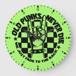 Reloj Redondo Grande Los viejos PUNKS nunca mueren Punk Personalizado d