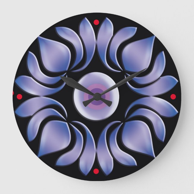 Reloj Redondo Grande Loto azul (Anverso)