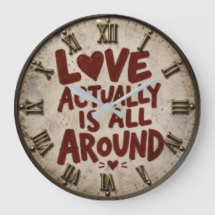 Reloj Redondo Grande Love Actually Is All Around Romantic Quote