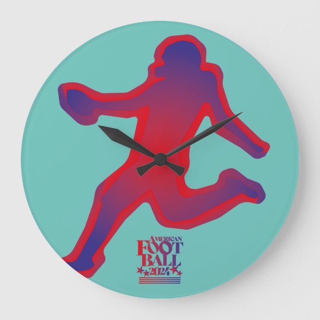 RELOJ REDONDO GRANDE LOVE AMERICAN FOOTBALL BY MASANSER PIXELAT (Anverso)