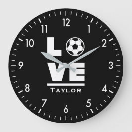 Reloj Redondo Grande Love And Live Soccer Football Sports Fan