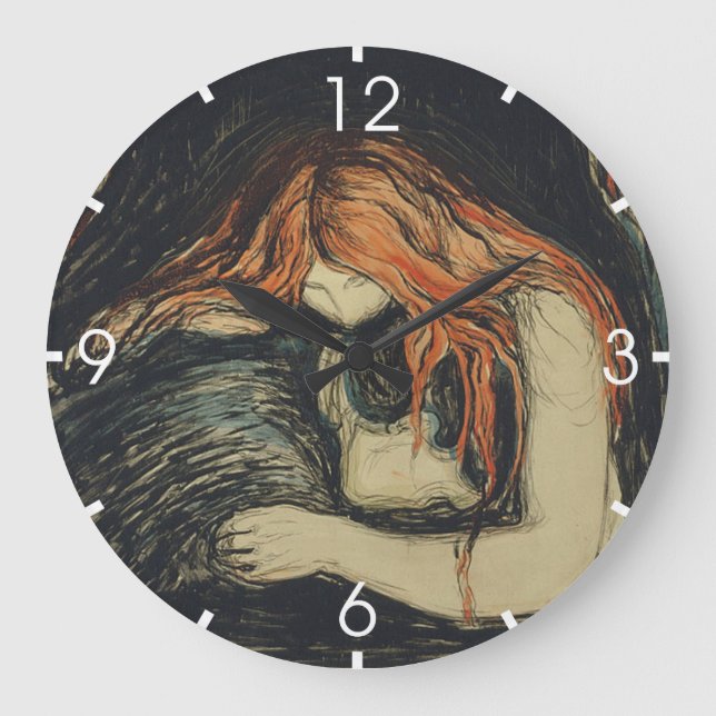 Reloj Redondo Grande Love and Pain (The Vampire) (by Edvard Munch) (Anverso)