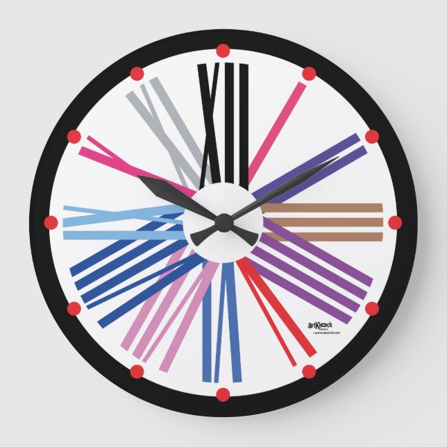 RELOJ REDONDO GRANDE LOVE ART KLOCK CLASSIC OVERLAPPING NUMBERS BY MASA (Anverso)