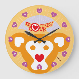 RELOJ REDONDO GRANDE LOVE ART KLOCK MONKEY LOVE BY MASANSER