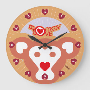 RELOJ REDONDO GRANDE LOVE ART KLOCK MONKEY LOVE BY MASANSER