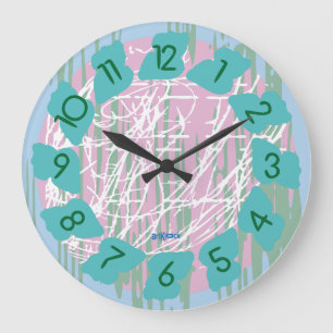 RELOJ REDONDO GRANDE LOVE ART KLOCK PASTELS COLORS BY MASANSER