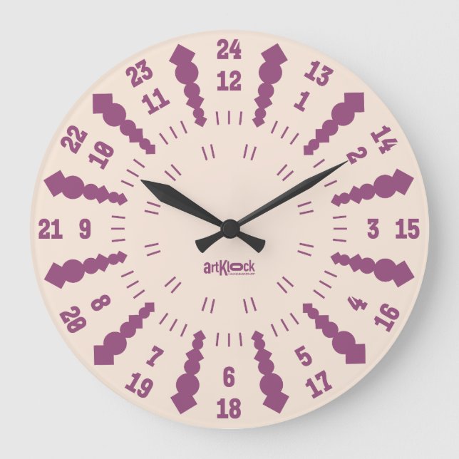 RELOJ REDONDO GRANDE LOVE ART KLOCK TWENTY FOUR/TWELVE BY MASANSER (Anverso)