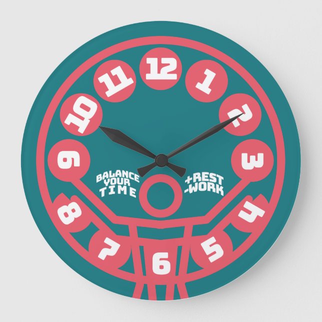 RELOJ REDONDO GRANDE LOVE BALANCE YOUR TIME +REST -WORK BY MASANSER (Anverso)