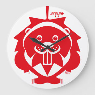 Reloj Redondo Grande LOVE Castor/ Maple Bandera Canada by Masanser