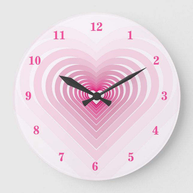 Reloj Redondo Grande Love Clock - My Heart Beats For You - My Love (Anverso)