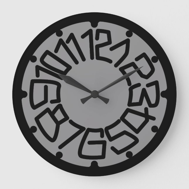 Reloj Redondo Grande Love COLORS AND GRAYS by Masanser (Anverso)