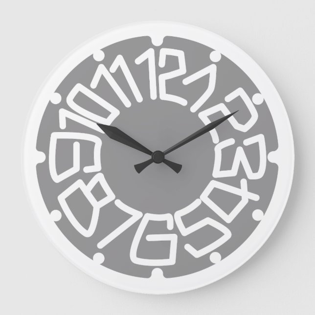 Reloj Redondo Grande Love COLORS AND GRAYS by Masanser (Anverso)