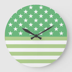 RELOJ REDONDO GRANDE LOVE. EEUU / USA FLAG GREEN COLORS BY MASANSER