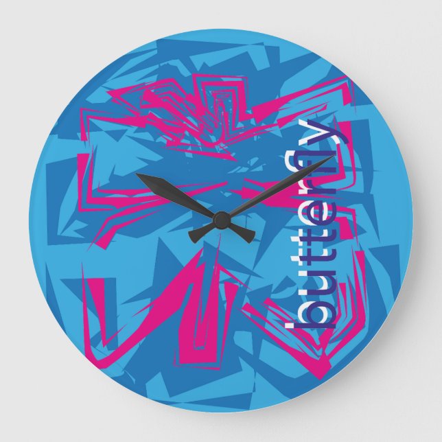 Reloj Redondo Grande LOVE GEOMESKY ANIMALS butterfly BY MASANSER (Anverso)