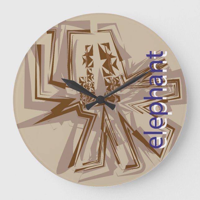 Reloj Redondo Grande LOVE GEOMESKY ANIMALS elepahant BY MASANSER (Anverso)