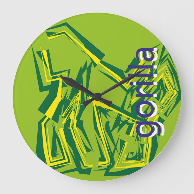 Reloj Redondo Grande LOVE GEOMESKY ANIMALS gorilla BY MASANSER (Anverso)