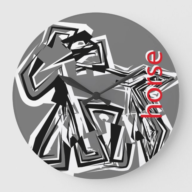 Reloj Redondo Grande LOVE GEOMESKY ANIMALS horse BY MASANSER (Anverso)